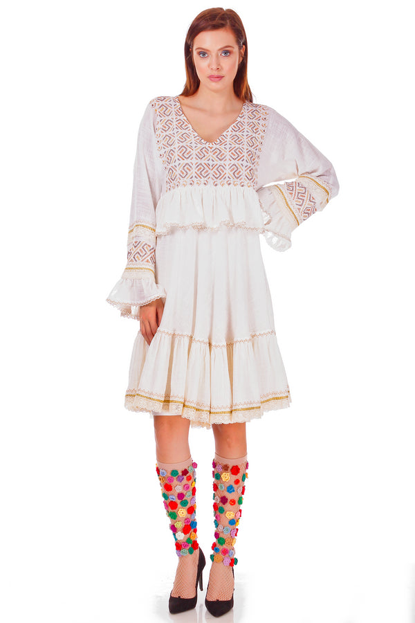 Rochie bumbac cu broderie freeshipping - Liza Panait Online Boutique